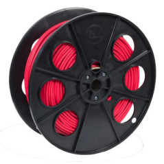 Cabo solar vermelho de 6 mm² com 100 m | Fio H1Z2Z2-K | Isolamento em elastômero reticulado | Baixa emissão de fumaça