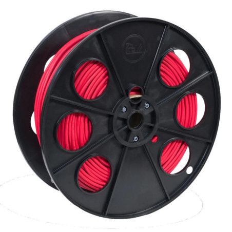 Cabo solar vermelho de 6 mm² com 100 m | Fio H1Z2Z2-K | Isolamento em elastômero reticulado | Baixa emissão de fumaça