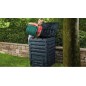 Composteur de Jardin 300 litres 60x60x90 cm, composteur avec couvercle et trappe de vidange - Poubelle de jardin