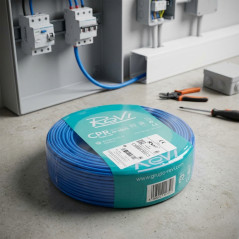 Cabo elétrico azul de 2,5 mm² com 200 m de comprimento | Fio flexível de PVC | Cabo elétrico