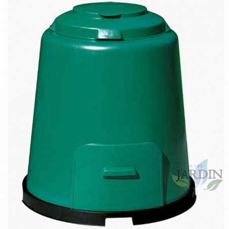 Compostadora jardín 280 litros 80x80x89 cm, compostaje, jardín ecológico, reciclaje residuos