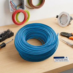 Halogen-Free Electrical Cable 1.5 mm² Blue 200 m | PVC Wire H07Z1-K | Lighting Cable