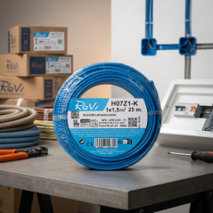 Cable Eléctrico Libre Halógenos 1,5 mm² Azul 25 m | Hilo PVC H07Z1-K | Cable para Electricidad