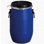 Fut Bidon Alimentaire 120 litres, Ouverture Totale, Baril polyéthylène alimentaire bleu, 60 x 98 cm