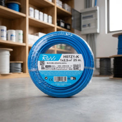 Cavo elettrico senza alogeni 2,5 mm² Blu 25 m | Cavo in PVC H07Z1-K | Cavo elettrico