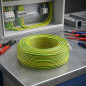 Câble électrique sans halogène 1,5 mm² vert/jaune 100 m | Fil PVC H07Z1-K | Câble d'éclairage