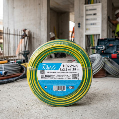 Halogen-Free Electrical Cable 2.5 mm² Green/Yellow 25 m | PVC Wire H07Z1-K | Electrical Cable