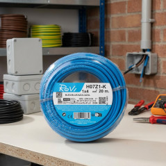 Halogen-Free Electrical Cable 4 mm² Blue 20 m | Flexible PVC Wire H07Z1-K | Electrical Cable