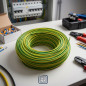 Halogenfreies Elektrokabel 4 mm² Grün/Gelb 50 m | PVC-Draht H07Z1-K | Kabel für Haushaltsgeräte Halogenfreies Elektrokabel 4 mm² Grün/Gelb 50 m | PVC-Draht H07Z1-K | Kabel für Haushaltsgeräte