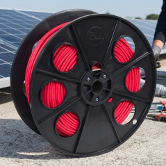 Cavo solare 10 mm² Rosso 100 m | Cavo H1Z2Z2-K | Isolamento in elastomero reticolato | Bassa emissione di fumo