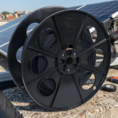 Câble solaire noir 4 mm² 100 m | Fil H1Z2Z2-K | Isolation en élastomère réticulé | Faible émission de fumée