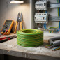 Cable Electrico Libre Halogenos 1,5 mm2 Verde/Amarillo 100 m | Hilo PVC H07Z1-K | Cable para Iluminacion