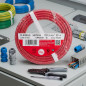 Cabo elétrico livre de halogênio 1,5 mm² vermelho 100 m | Fio de PVC H07Z1-K | Cabo elétrico