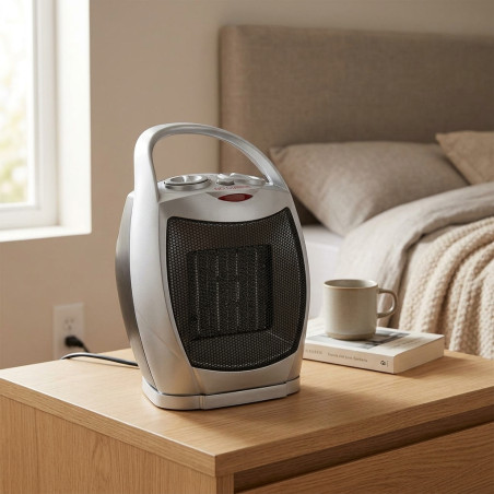 Chauffage en céramique professionnel avec 2 niveaux de chaleur, 1500 W, gris