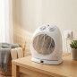 Chauffage soufflant compact 2000 W, chaleur instantanée, mode ventilateur, blanc