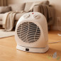 Chauffage soufflant compact 2000 W, chaleur instantanée, mode ventilateur, blanc