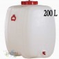 Fût Bidon 200 litres en polyéthylène alimentaire pour liquides et boissons, avec robinet, incolore, 81x50x77 cm