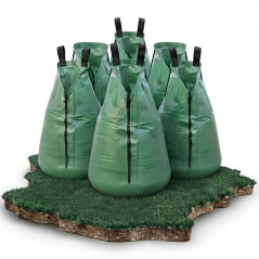 Sacs d'arrosage pour arbres 75 L - 20 gallons | Lot de 8 sacs d'eau en PVC vert | Irrigation goutte à goutte lente | Résistants