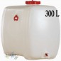 Fût Bidon 300 litres en polyéthylène alimentaire pour liquides et boissons, avec robinet, incolore, 88x61x88 cm