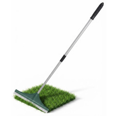 Ancinho de luxo para varrer e pentear grama artificial | Escova para grama artificial de 45 cm com cabo ajustável (68-125 cm)