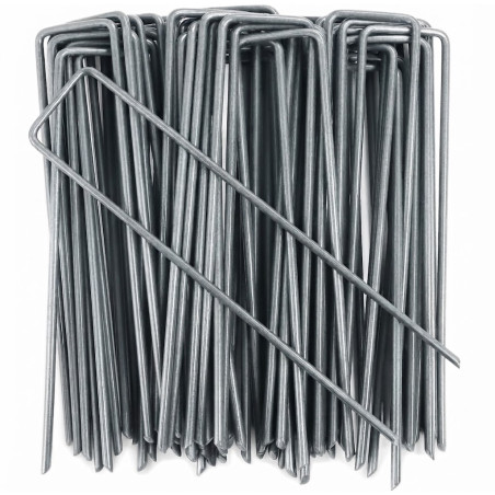 Befestigungsklammern für Kunstrasen | 100er-Packung Metall-Befestigungspfähle für Kunstrasennetze | Bodenanker für Gärten