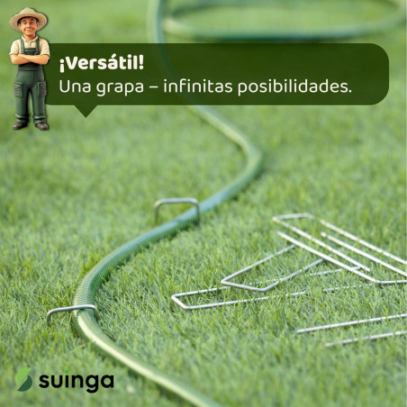 Grapas para Cesped Artificial | Pack 100 Estacas de Fijación de Metal para Mallas