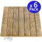 Baldosa de madera recta 50x50 cm y 32mm para jardin (Pack 6)