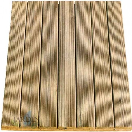 Ladrilho de madeira reto 100x100 cm 36mm, pavimentação externa, jardim, terraço, decoração