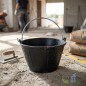 Black natural rubber construction bucket, 10 liters, 32 x 22.5 cm, durable construction bucket Black natural rubber construction bucket, 10 liters, 32 x 22.5 cm, durable construction bucket