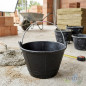 Black natural rubber construction bucket, 10 liters, 32 x 22.5 cm, durable construction bucket Black natural rubber construction bucket, 10 liters, 32 x 22.5 cm, durable construction bucket
