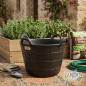 Panier en caoutchouc à 4 anses, 40 litres. Ouverture 49 cm, base 32 cm, hauteur 36 cm, tige large