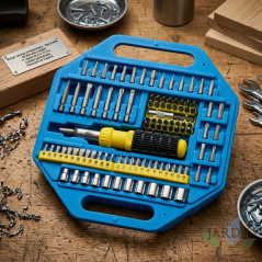 Screwdriver with 101 bits and sockets