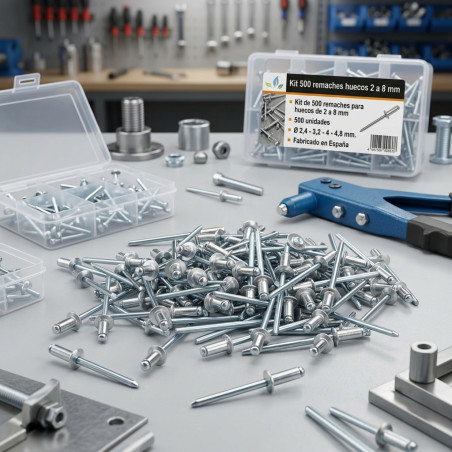 Kit 500 rivetti cavi da 2 a 8 mm