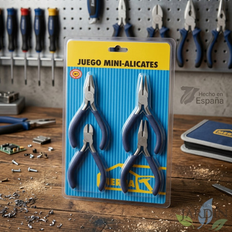 Set di Mini Pinze in Acciaio al Carbonio con Manico Bi-materiale e Sacchetto di Conservazione, 4 Pezzi