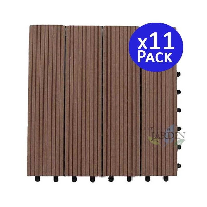 Set di 11 Piastrella da giardino in composito 30 x 30 cm - 2 mm Set di 11 Piastrella da giardino in composito 30 x 30 cm - 2 mm