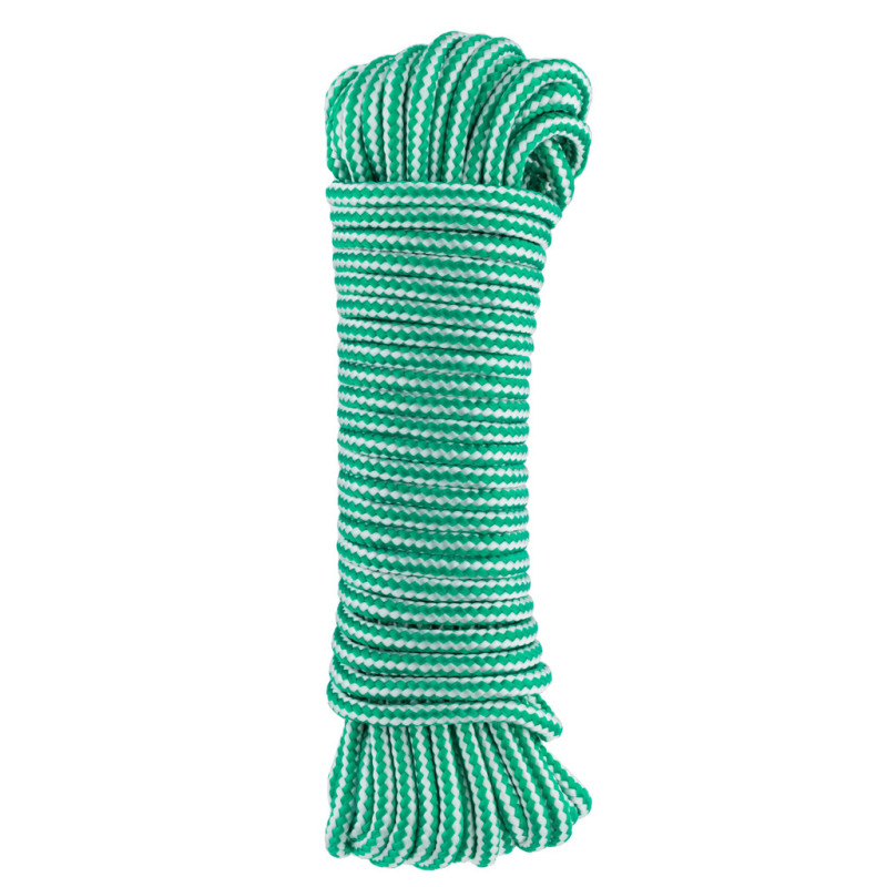 Corda de polipropileno de 4 mm, 10 metros, verde | Corda de alta tenacidade | Corda trançada para toldos internos/externos