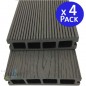 Tablon jardin composite 220 x 14,6 x 2,5 cm, gris (Pack 4)