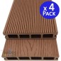 4 x Planche de jardin en bois composite 200 x 14,6 x 2,5 cm