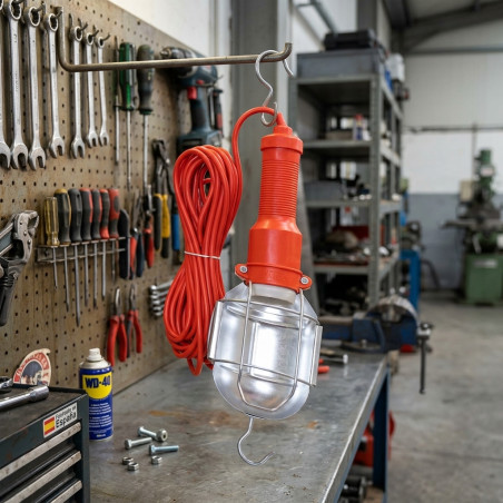 Workshop Lamp Holder with 10m Cable | Portable Work Lamp | Workshop Lighting
