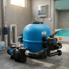 Kit Filtro depuradora piscina 1 1/2" con válvula selectora incluida, modelo a elegir