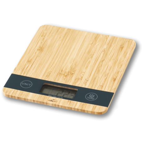 5 kg Kitchen Scale | Digital Kitchen Scale | Bamboo Kitchen Scale | Food Weight in g/oz/ml/lb | 21.8 x 18.8 x 2.1 cm
