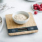 5 kg Kitchen Scale | Digital Kitchen Scale | Bamboo Kitchen Scale | Food Weight in g/oz/ml/lb | 21.8 x 18.8 x 2.1 cm