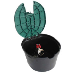 Gartenbewässerungskasten mit Hydrant 13 x 21 cm | Runder Bewässerungskasten mit Bewässerungsauslass | Gartenbewässerungskästen m
