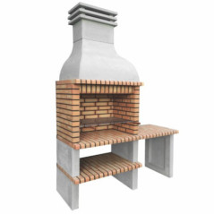 Barbecue en briques Ondara 178 x 70 x 255 cm avec grille 84,5 x 55 cm | Barbecue en béton et briques pour jardin