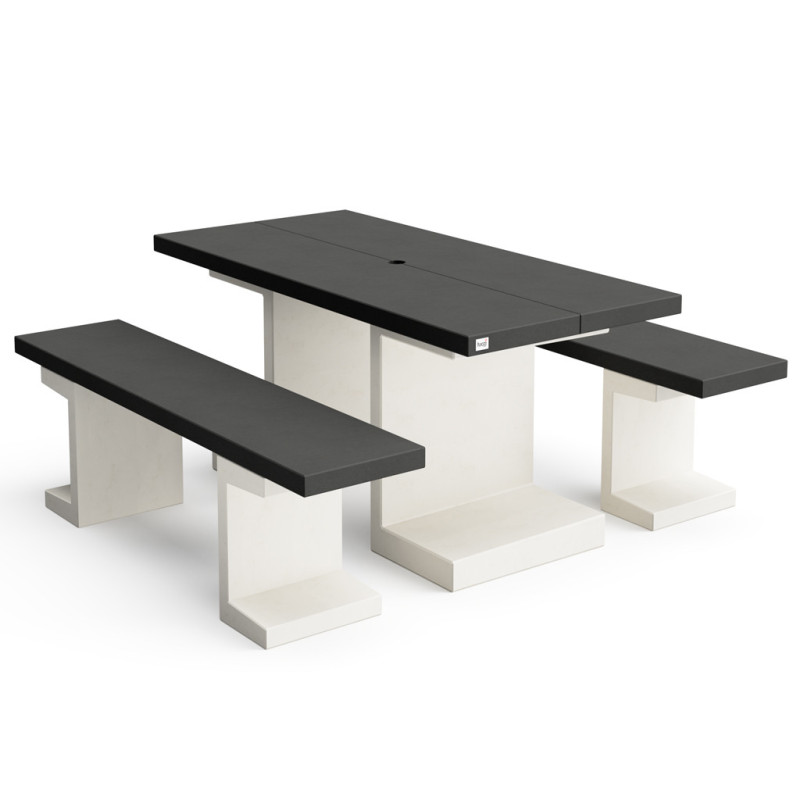 Set da picnic Kitaway per giardino: tavolo da 180 cm + 2 panche | Mobili da esterno per giardino e patio