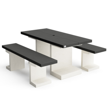 Set da picnic Kitaway per giardino: tavolo da 180 cm + 2 panche | Mobili da esterno per giardino e patio