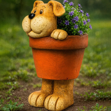 Vaso em formato de cachorro | Vaso decorativo 19x34,5x24 cm | Vaso para interiores/jardins/terraços | Ideal para plantas pequena