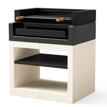 Kitaway Modulo barbecue da incasso 84x63x101 cm | Base bianca/nera per barbecue da giardino