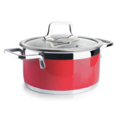 Casserole Lacor 24 cm en acier inoxydable avec couvercle | Compatible tous feux | Capacité 5 L et hauteur 12 cm | Lavable au lav