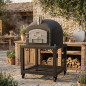 Kitaway Holzbackofen mit Unterschrank 120x120x170 cm Schwarz | Außenbackofen mit Isolierung und Manometer